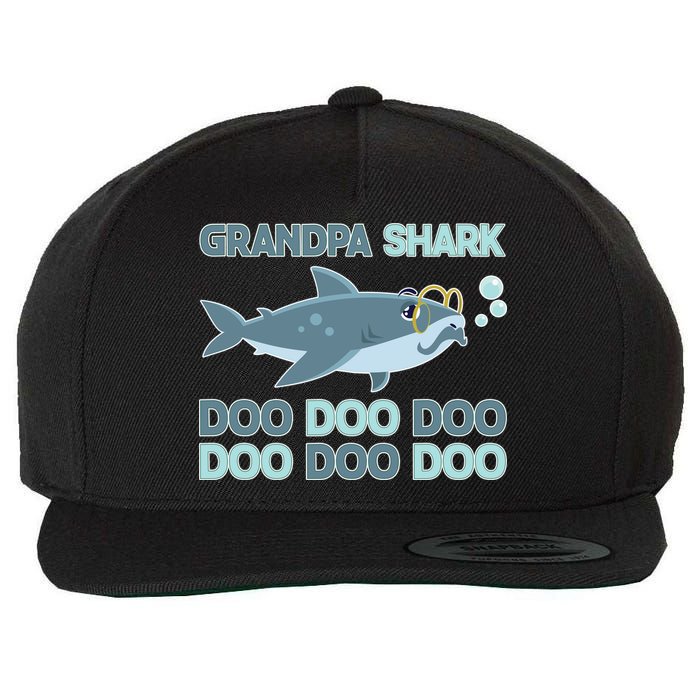 Grandpa Shark Doo Doo Doo Wool Snapback Cap
