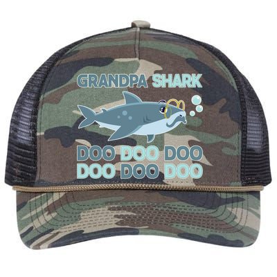 Grandpa Shark Doo Doo Doo Retro Rope Trucker Hat Cap