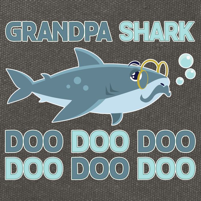 Grandpa Shark Doo Doo Doo Cotton Canvas Backpack