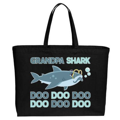 Grandpa Shark Doo Doo Doo Cotton Canvas Jumbo Tote