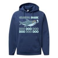 Grandpa Shark Doo Doo Doo Performance Fleece Hoodie