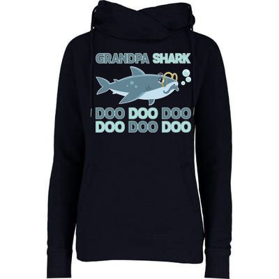 Grandpa Shark Doo Doo Doo Womens Funnel Neck Pullover Hood
