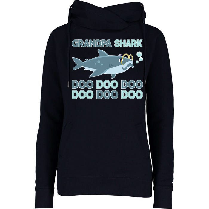 Grandpa Shark Doo Doo Doo Womens Funnel Neck Pullover Hood