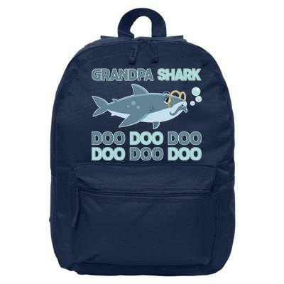 Grandpa Shark Doo Doo Doo 16 in Basic Backpack