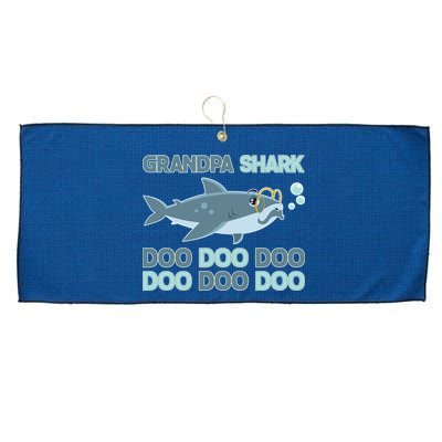 Grandpa Shark Doo Doo Doo Large Microfiber Waffle Golf Towel