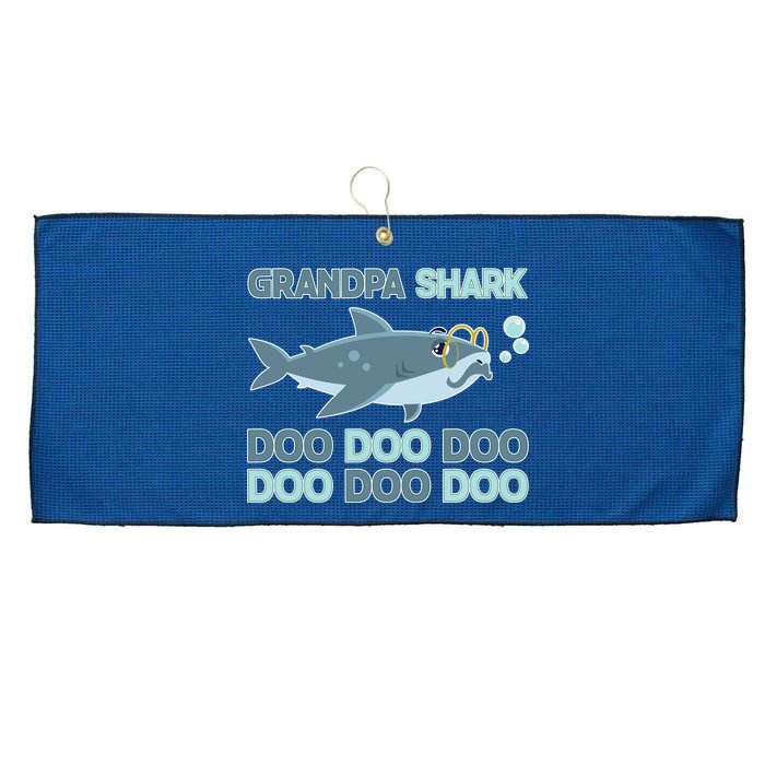 Grandpa Shark Doo Doo Doo Large Microfiber Waffle Golf Towel