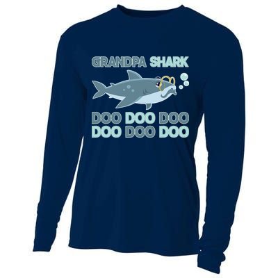 Grandpa Shark Doo Doo Doo Cooling Performance Long Sleeve Crew