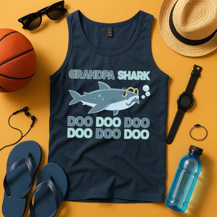 Grandpa Shark Doo Doo Doo Tank Top