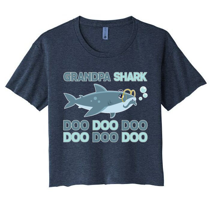 Grandpa Shark Doo Doo Doo Crop Top