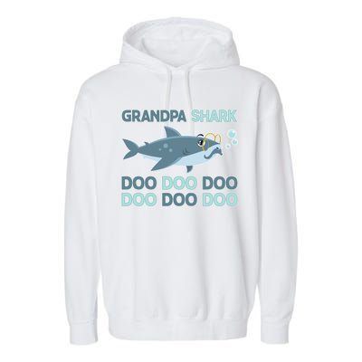 Grandpa Shark Doo Doo Doo Garment-Dyed Fleece Hoodie