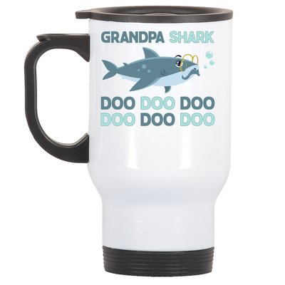 Grandpa Shark Doo Doo Doo Stainless Steel Travel Mug