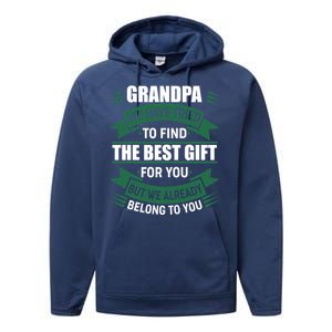 Grandpa The Best Gift For You Performance Fleece Hoodie