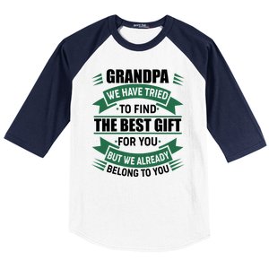 Grandpa The Best Gift For You Baseball Sleeve Shirt