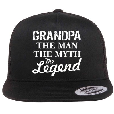 Grandpa The Man Myth Legend Flatbill Hat