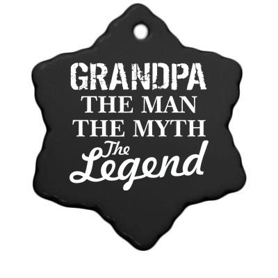 Grandpa The Man Myth Legend Ceramic Star Ornament