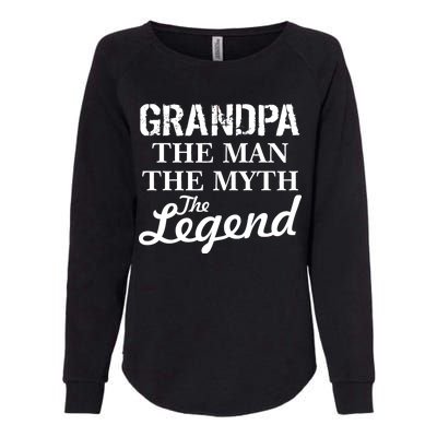 Grandpa The Man Myth Legend Womens California Wash Sweatshirt