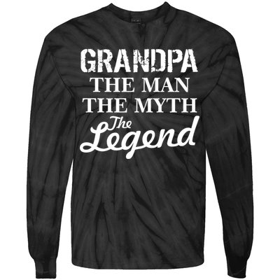 Grandpa The Man Myth Legend Tie-Dye Long Sleeve Shirt