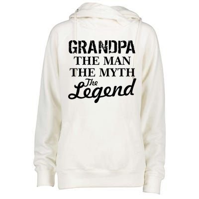 Grandpa The Man Myth Legend Womens Funnel Neck Pullover Hood