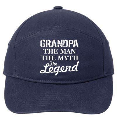 Grandpa The Man Myth Legend 7-Panel Snapback Hat