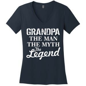 Grandpa The Man Myth Legend Women's V-Neck T-Shirt