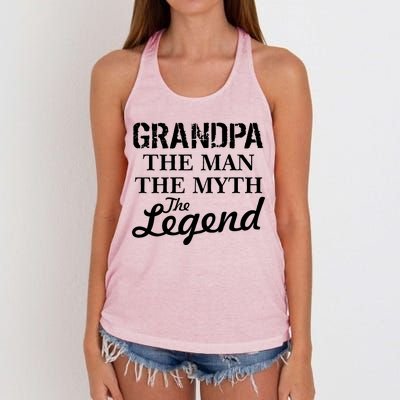 Grandpa The Man Myth Legend Women's Knotted Racerback Tank