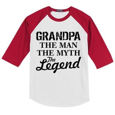 Grandpa The Man Myth Legend Kids Colorblock Raglan Jersey