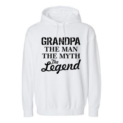 Grandpa The Man Myth Legend Garment-Dyed Fleece Hoodie