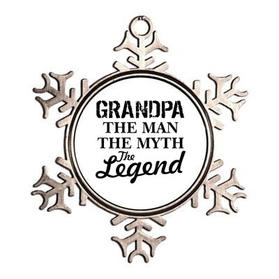 Grandpa The Man Myth Legend Metallic Star Ornament