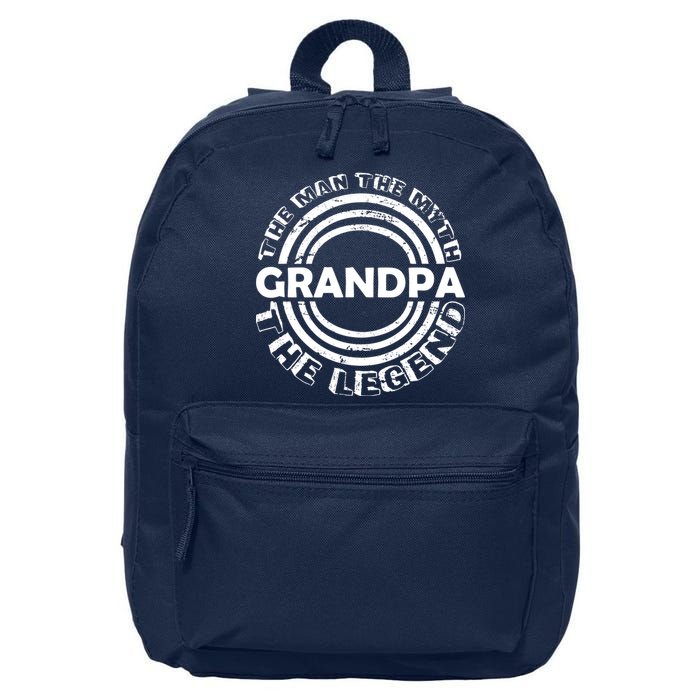 Grandpa The Man Myth The Legend Funny 16 in Basic Backpack