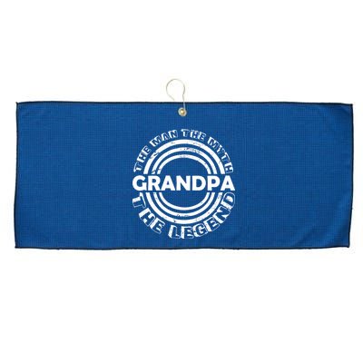 Grandpa The Man Myth The Legend Funny Large Microfiber Waffle Golf Towel