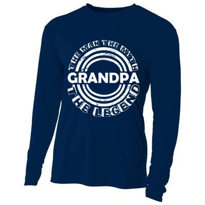 Grandpa The Man Myth The Legend Funny Cooling Performance Long Sleeve Crew
