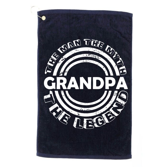 Grandpa The Man Myth The Legend Funny Golf Towel