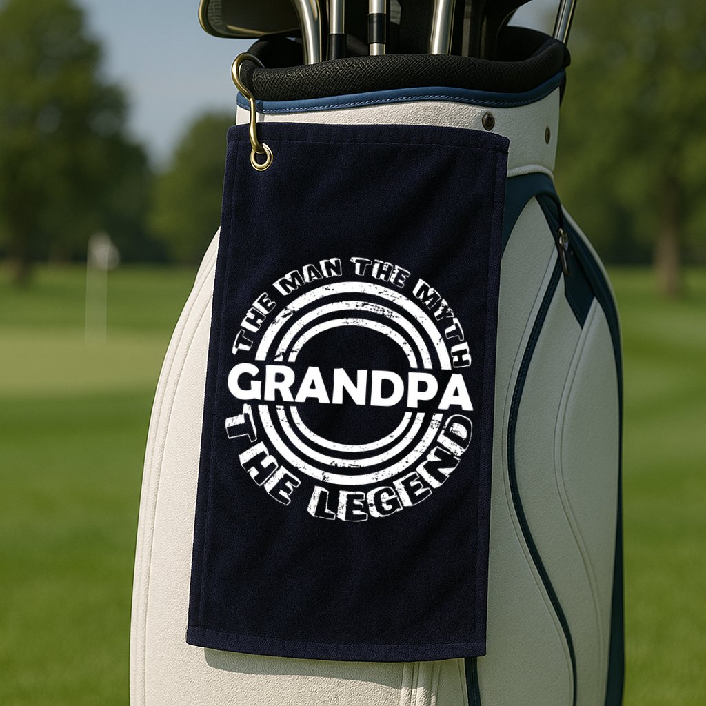 Grandpa The Man Myth The Legend Funny Golf Towel