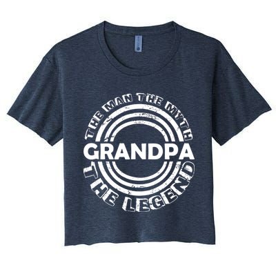 Grandpa The Man Myth The Legend Funny Crop Top