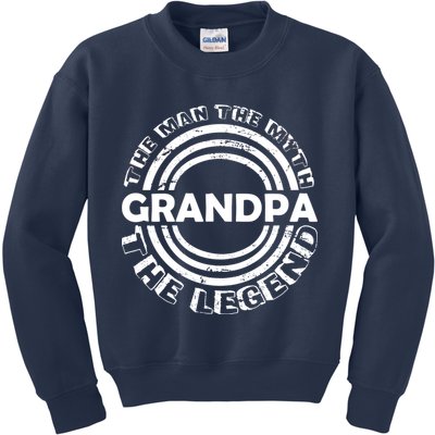 Grandpa The Man Myth The Legend Funny Kids Sweatshirt