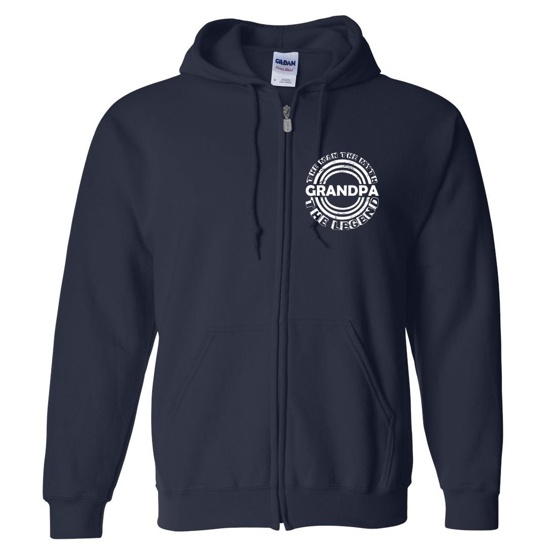 Grandpa The Man Myth The Legend Funny Full Zip Hoodie