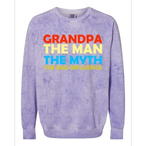 Grandpa The Man The Myth The Bad Influence Colorblast Crewneck Sweatshirt