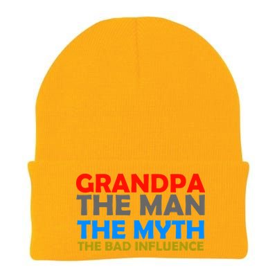 Grandpa The Man The Myth The Bad Influence Knit Cap Winter Beanie