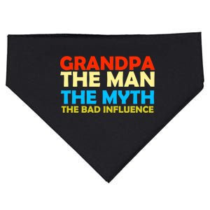 Grandpa The Man The Myth The Bad Influence USA-Made Doggie Bandana