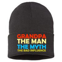 Grandpa The Man The Myth The Bad Influence Sustainable Knit Beanie