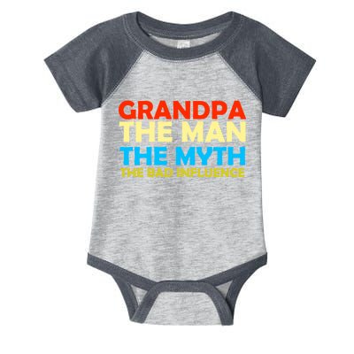 Grandpa The Man The Myth The Bad Influence Infant Baby Jersey Bodysuit