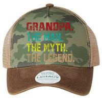 Grandpa The Man The Myth The Legend  Legacy Tie Dye Trucker Hat