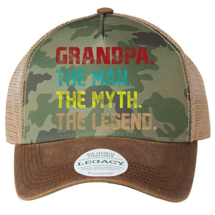 Grandpa The Man The Myth The Legend  Legacy Tie Dye Trucker Hat