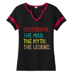 Grandpa The Man The Myth The Legend  Ladies Halftime Notch Neck Tee