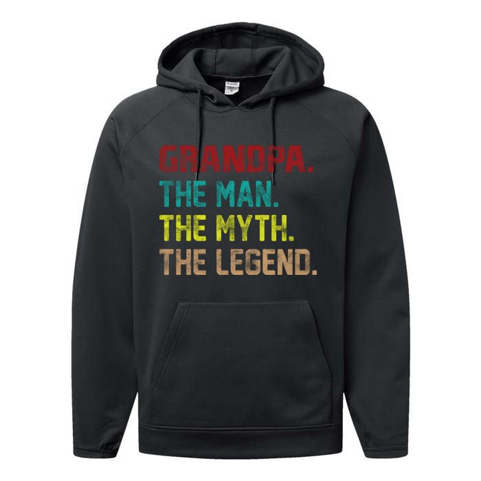 Grandpa The Man The Myth The Legend  Performance Fleece Hoodie