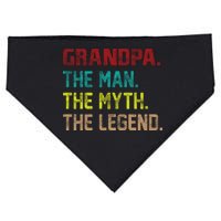 Grandpa The Man The Myth The Legend  USA-Made Doggie Bandana