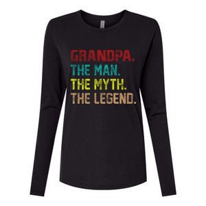 Grandpa The Man The Myth The Legend  Womens Cotton Relaxed Long Sleeve T-Shirt