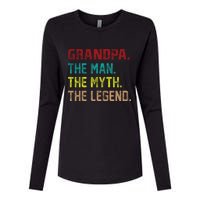 Grandpa The Man The Myth The Legend  Womens Cotton Relaxed Long Sleeve T-Shirt