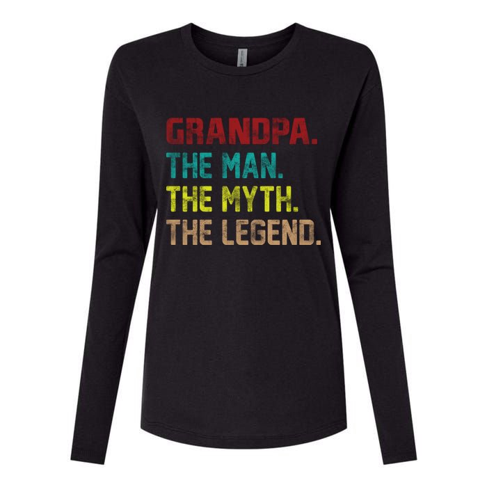 Grandpa The Man The Myth The Legend  Womens Cotton Relaxed Long Sleeve T-Shirt