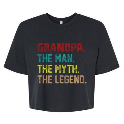 Grandpa The Man The Myth The Legend  Bella+Canvas Jersey Crop Tee